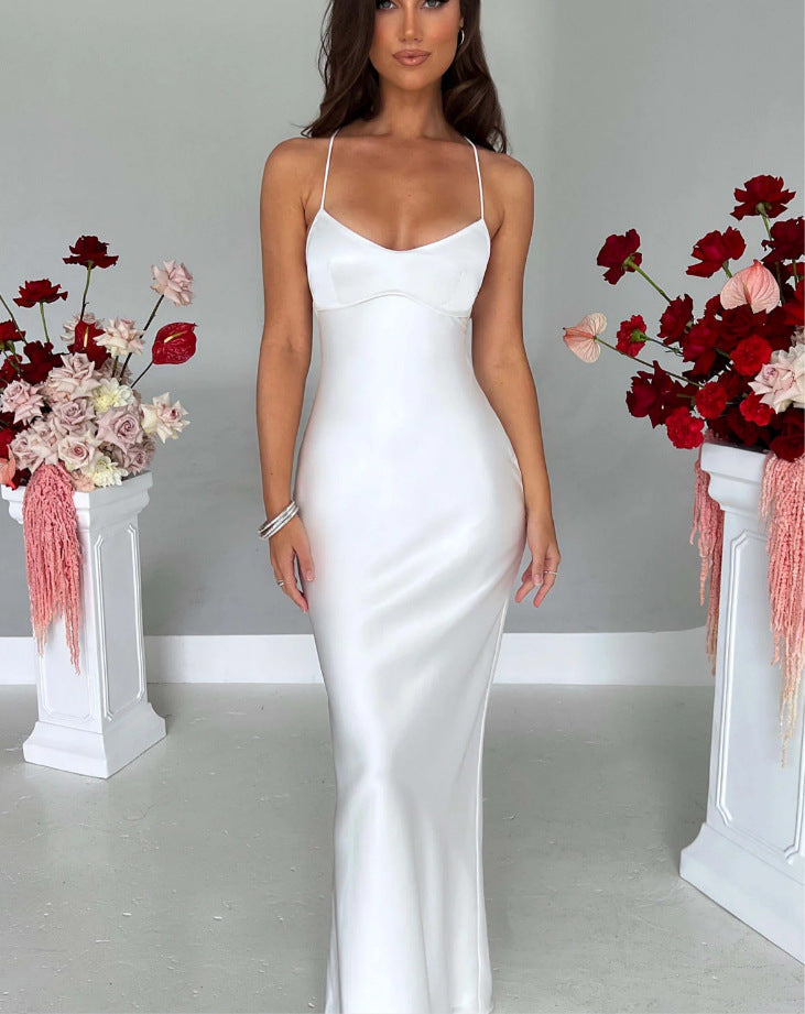 Spaghetti Strap Wedding Guest Maxi Dress for Women