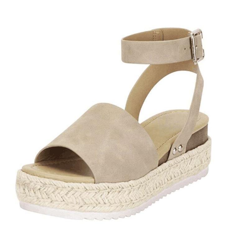 Open Toe Platform Sandals with Ankle Strap for Women