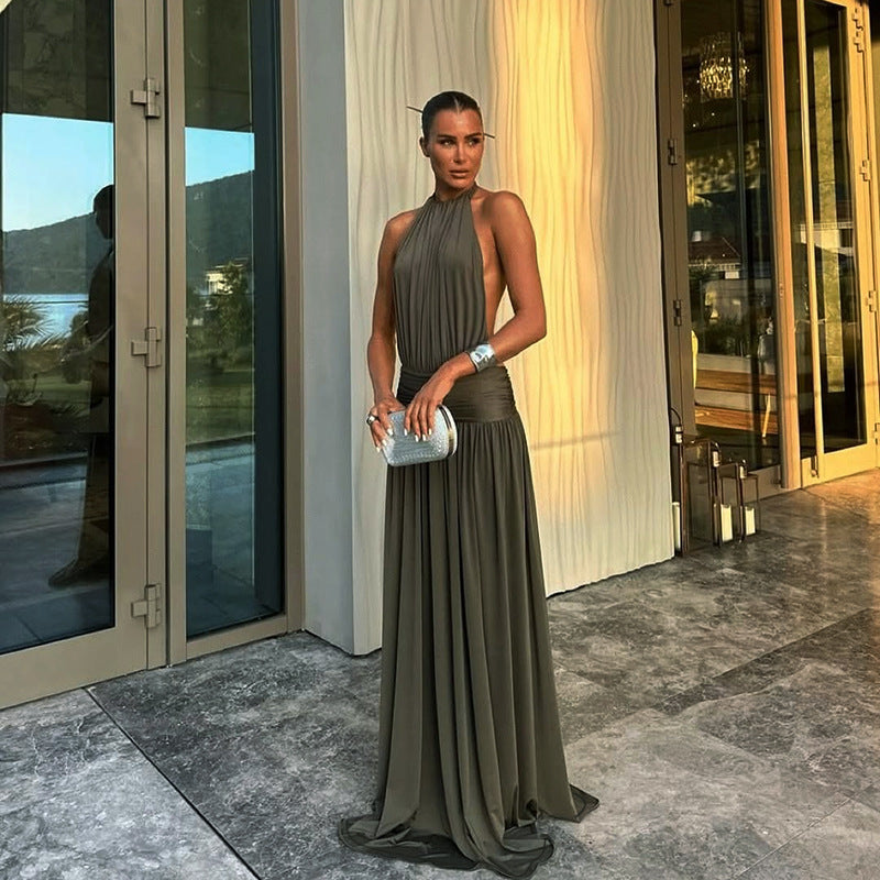 Halter Neck Maxi Dress for Women