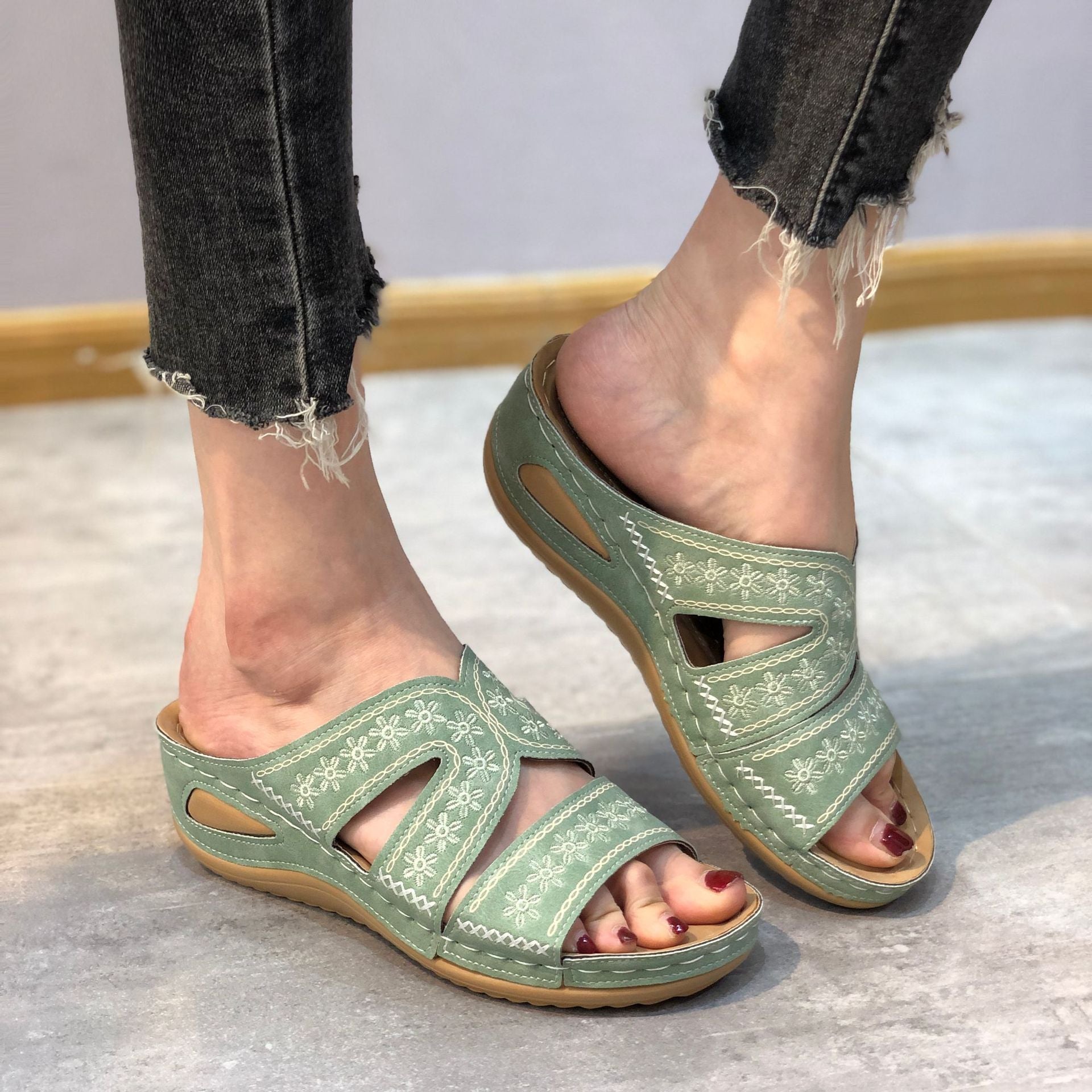 Embellished Crossover Sandals for Women