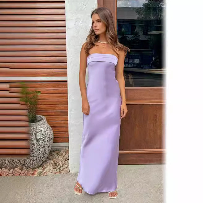 Strapless Wedding Guest Maxi Dress for Women