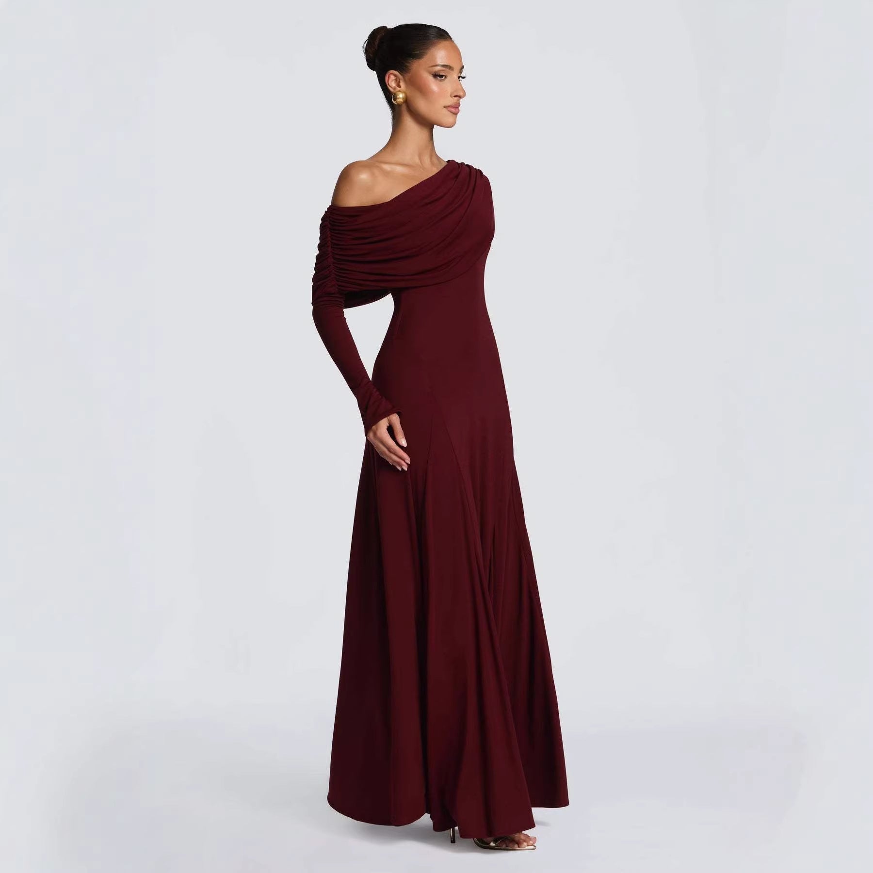 Off-Shoulder Wedding Guest Maxi Dress for Women