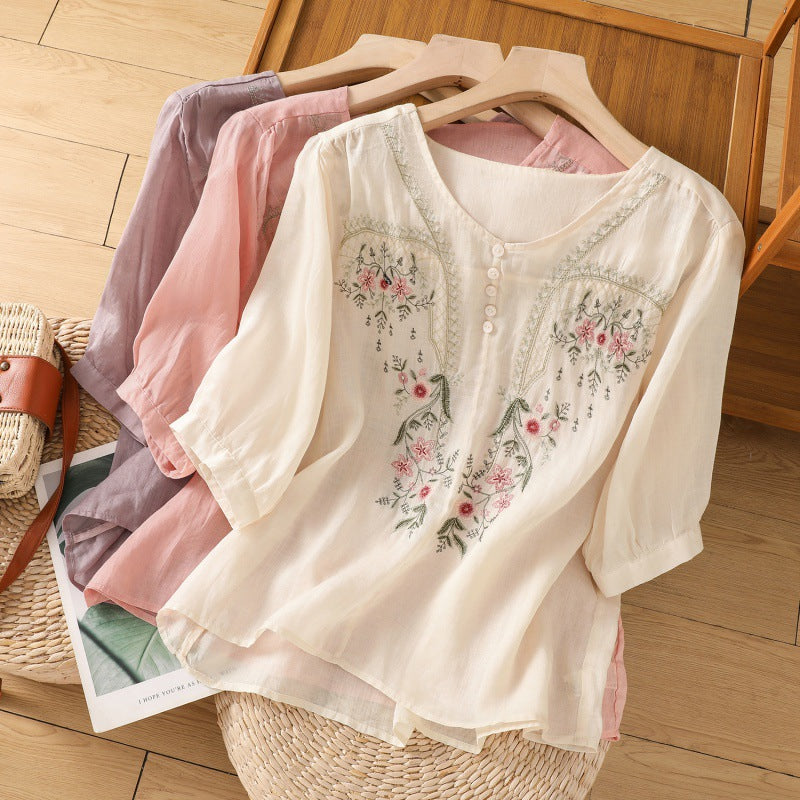 Floral Relaxed Blouse for Women