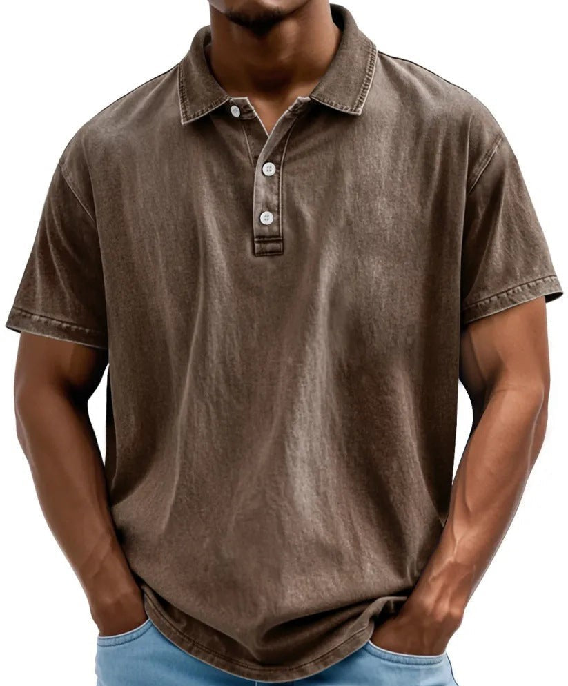 Washed Vintage Polo Shirt for Men