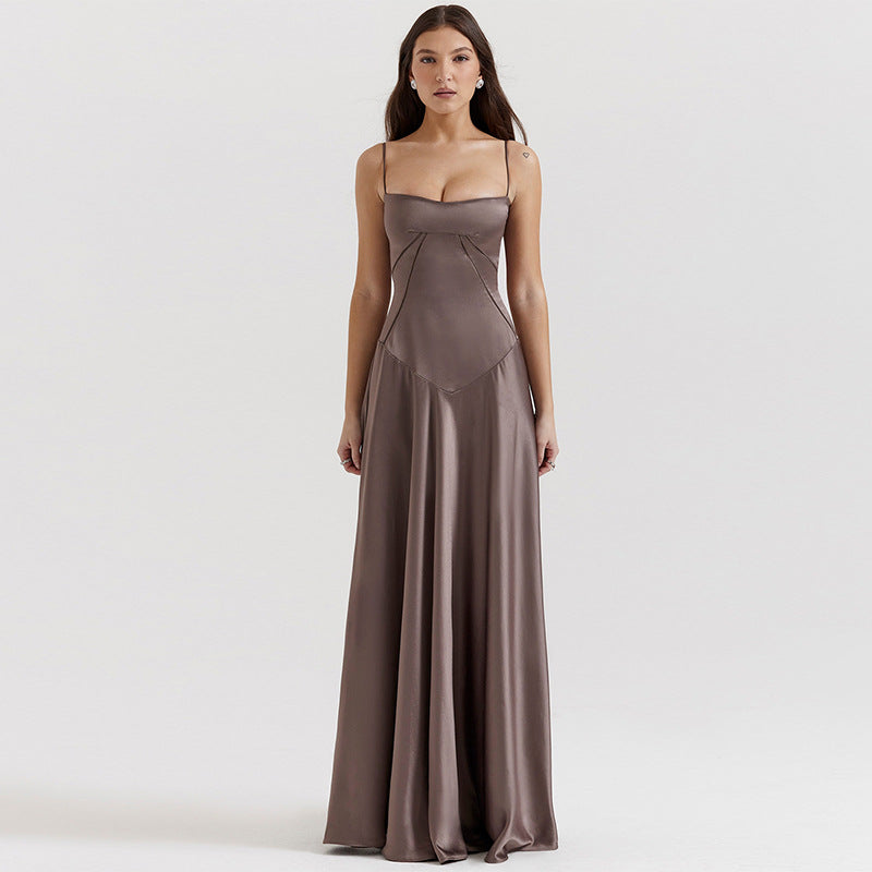 Spaghetti Strap Wedding Guest Maxi Dress for Women