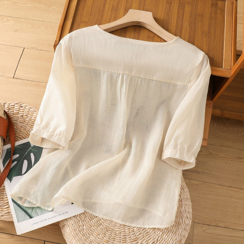 Floral Relaxed Blouse for Women