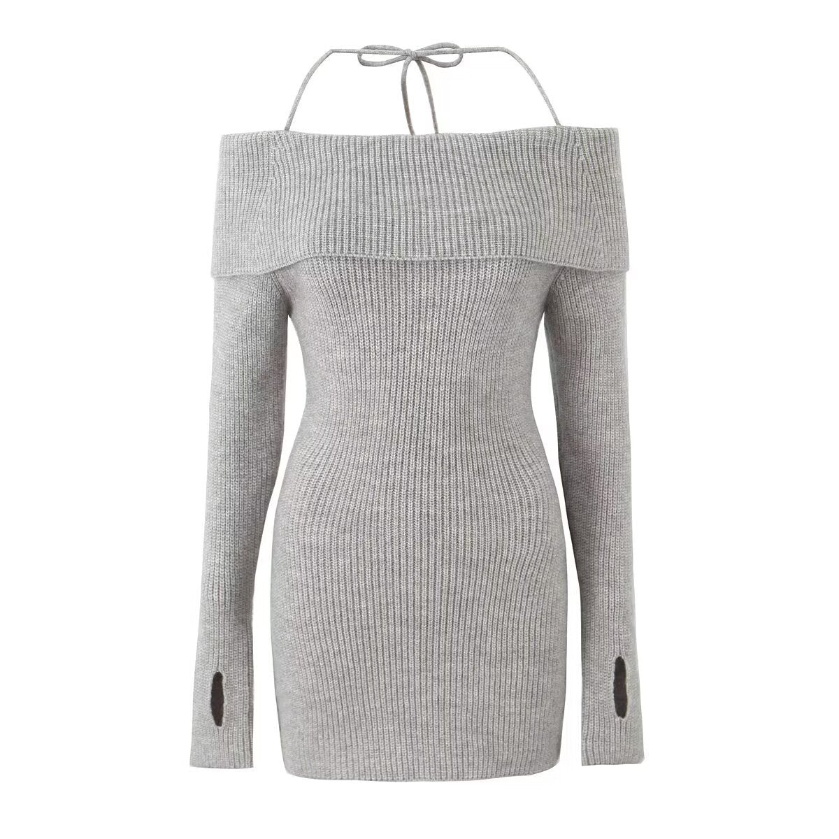 Off Shoulder Ribbed Mini Dress for Women