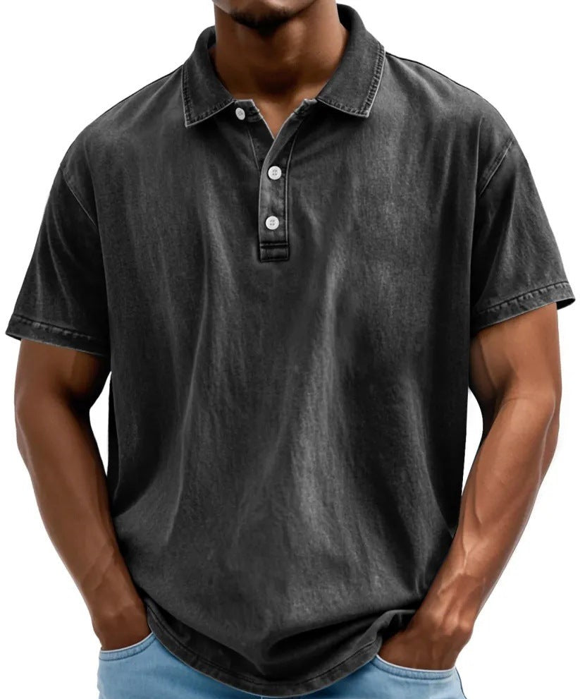 Washed Vintage Polo Shirt for Men