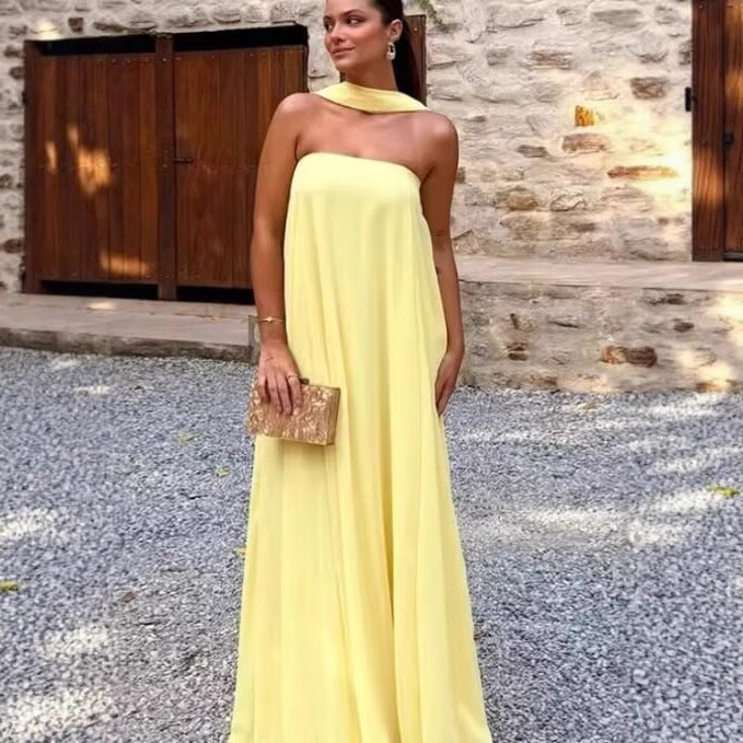 Halterneck Wedding Guest Maxi Dress for Women