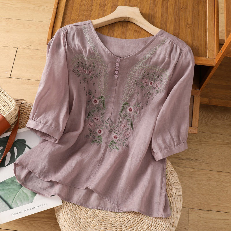 Floral Relaxed Blouse for Women