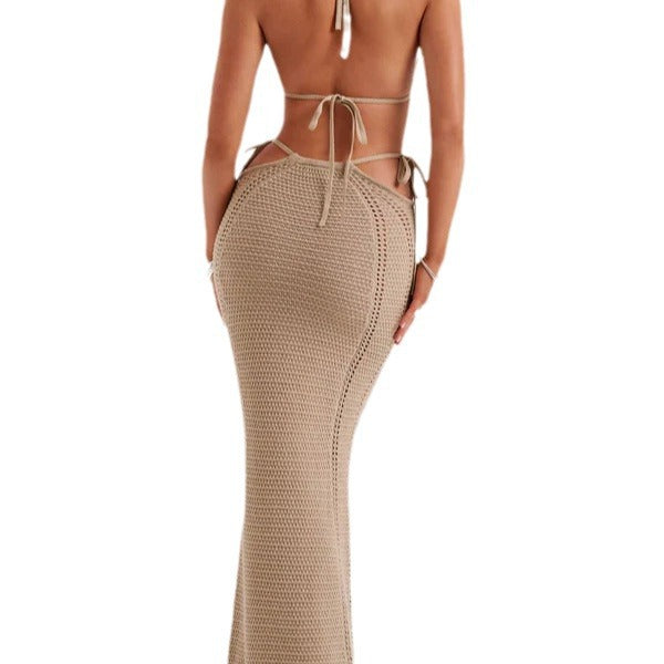 Crochet Co-Ord Maxi Skirt Set for Women