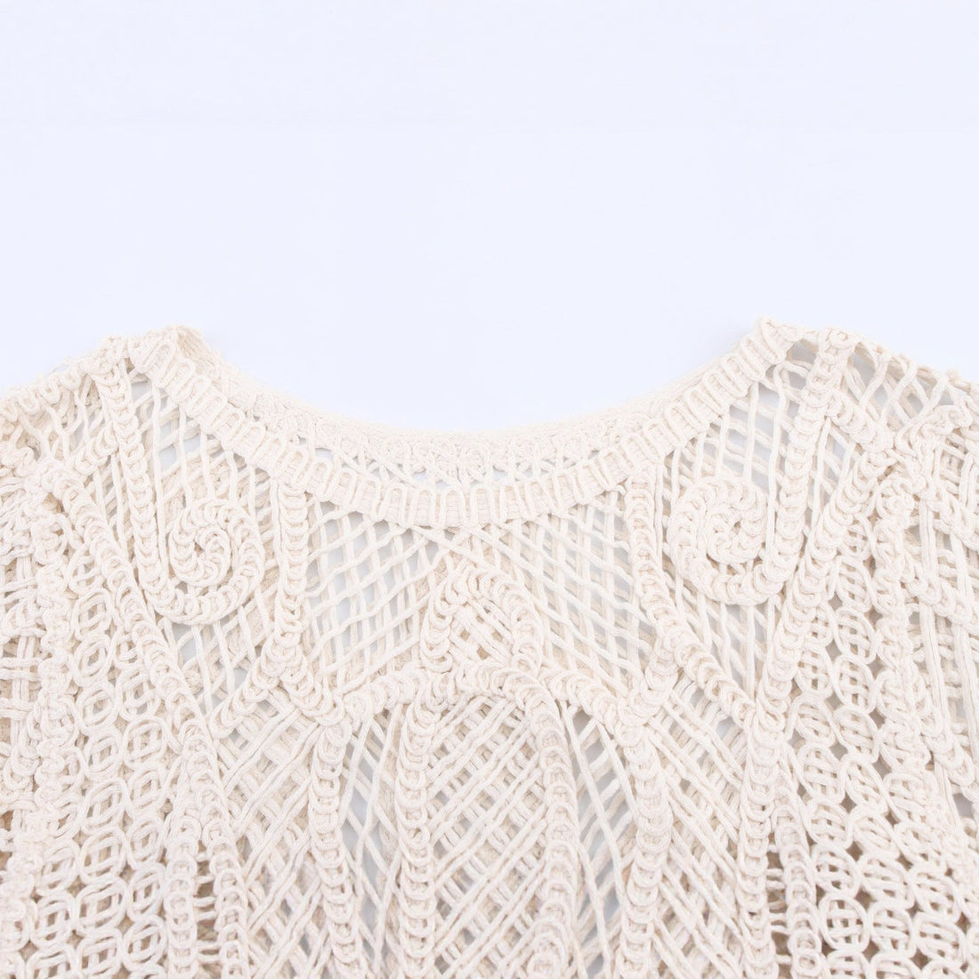 Cropped Crochet Long Sleeve Top for Women
