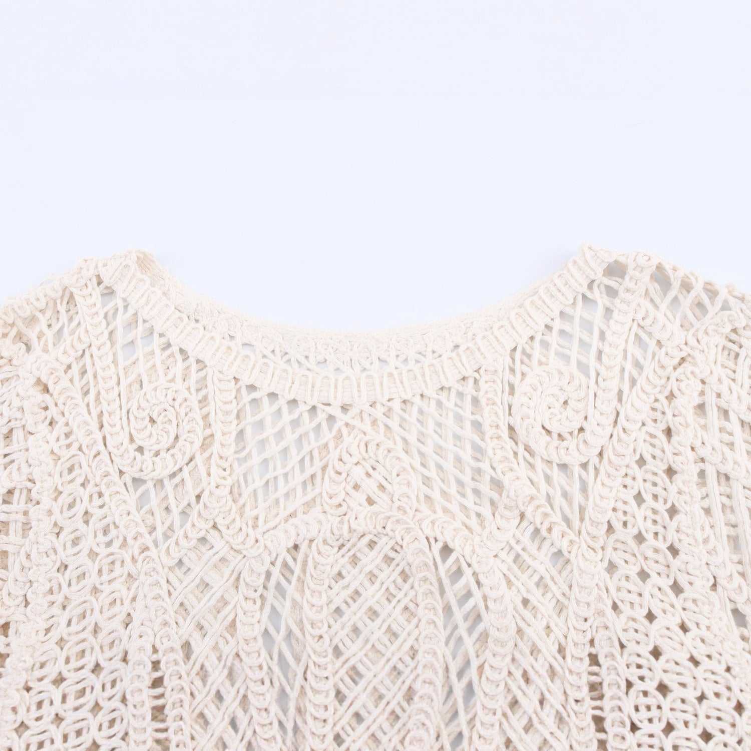 Cropped Crochet Long Sleeve Top for Women
