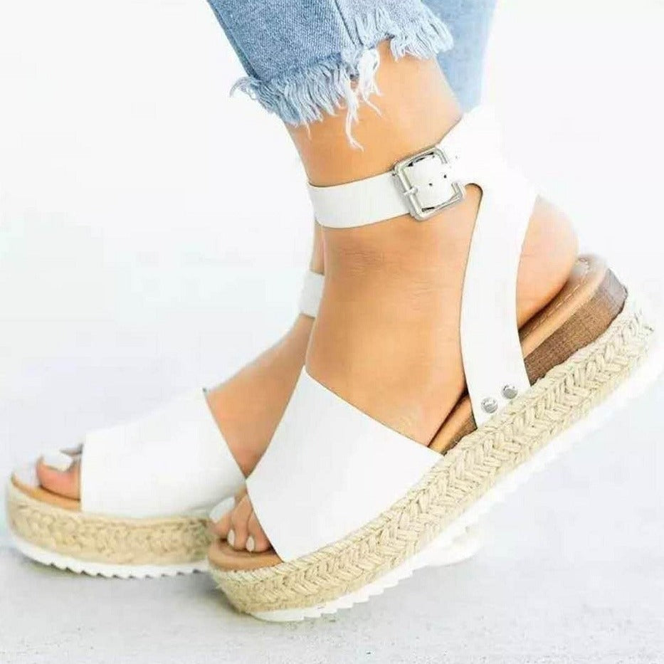Open Toe Platform Sandals with Ankle Strap for Women