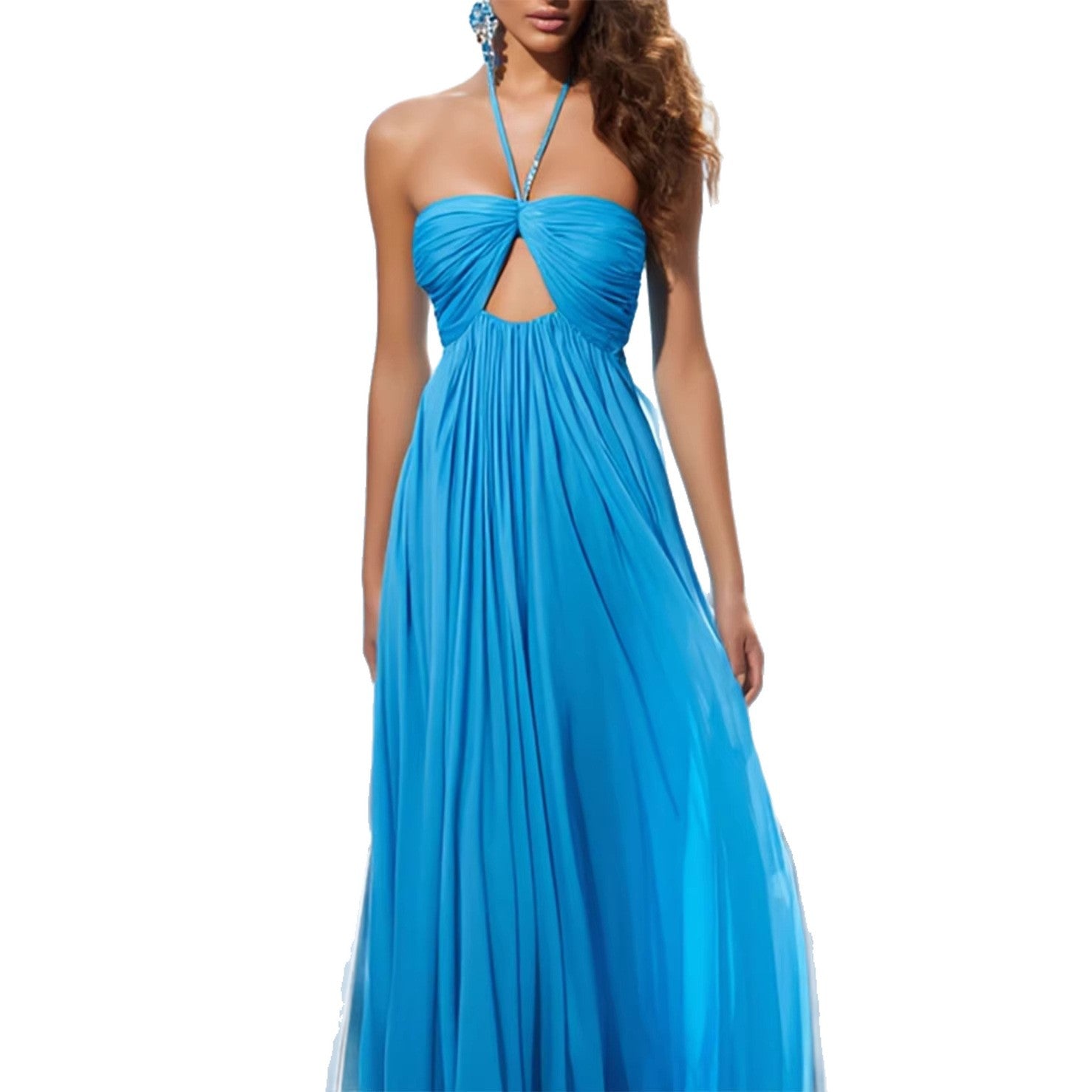 Halter Neck Cut-Out Maxi Dress for Women
