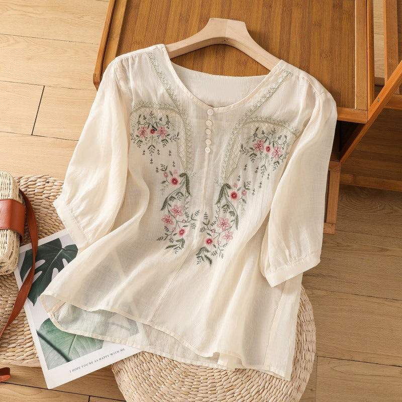 Floral Relaxed Blouse for Women