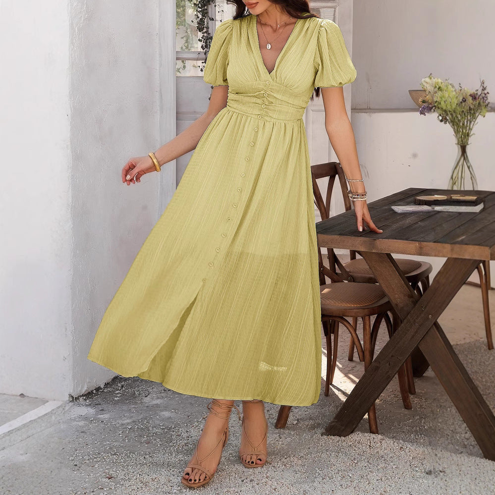 Button-Down Wedding Guest Maxi Dress for Women