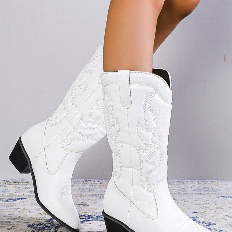 Block Heel Cowboy Boots for Women