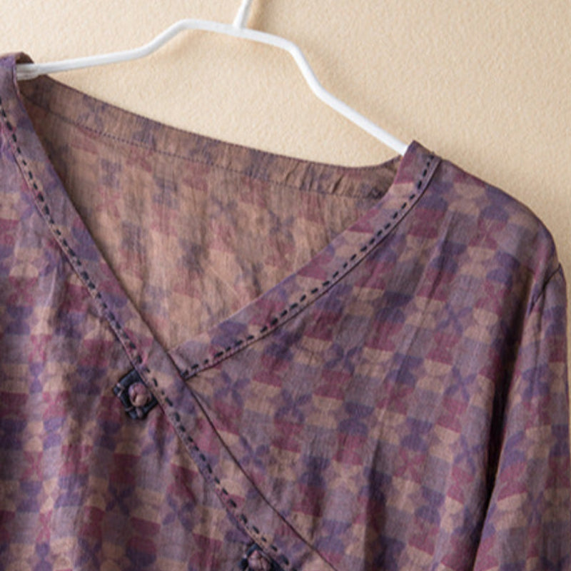 Summer Print Relaxed Blouse for Women