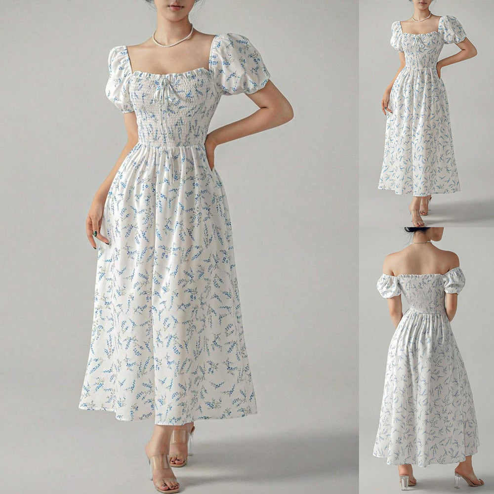 Puff Sleeve Wedding Guest Maxi Dress for Women
