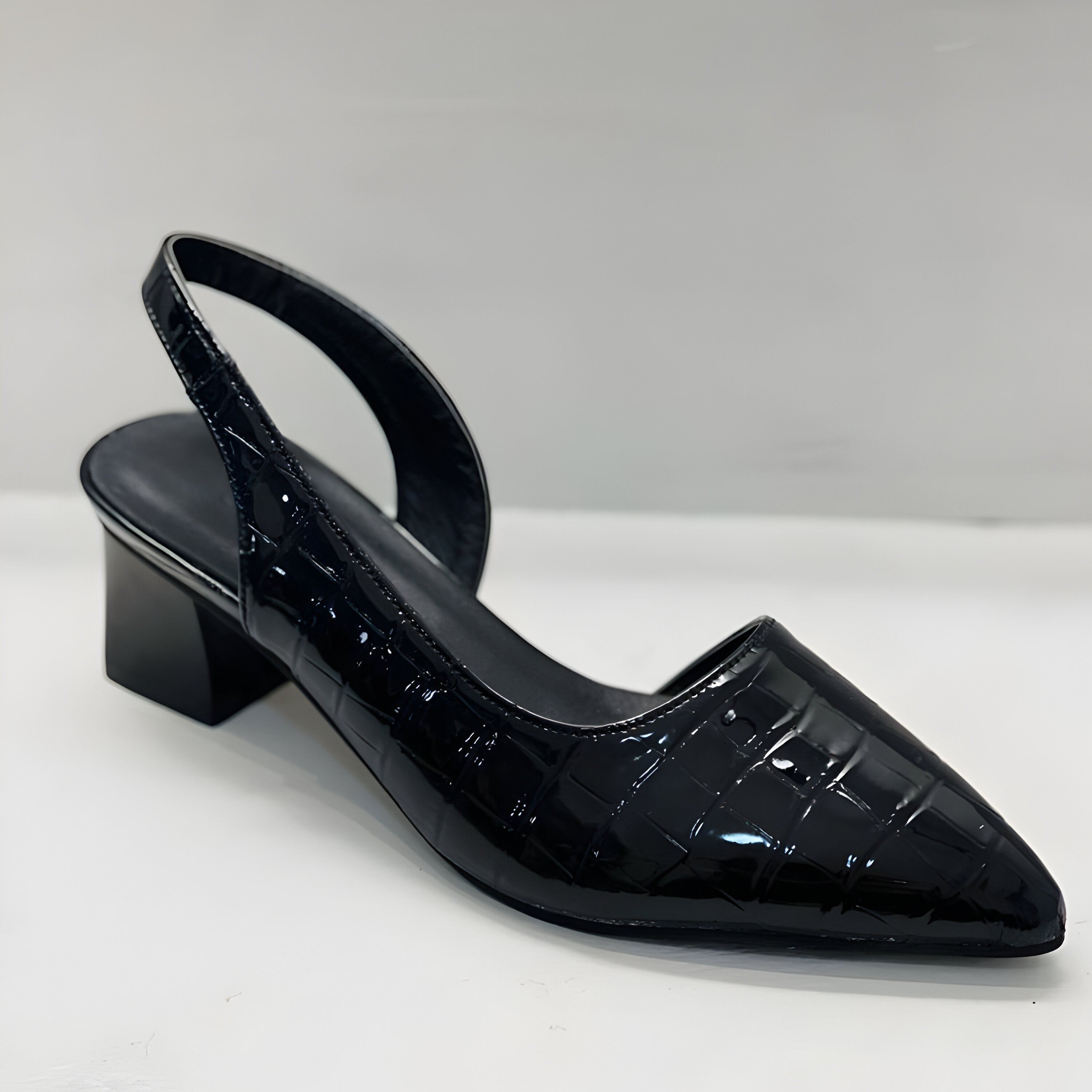 Pointed Toe Block Heel Loafers for Women - View 4