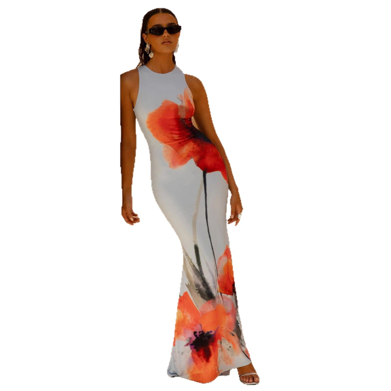 Sleeveless Floral Maxi Dress for Women