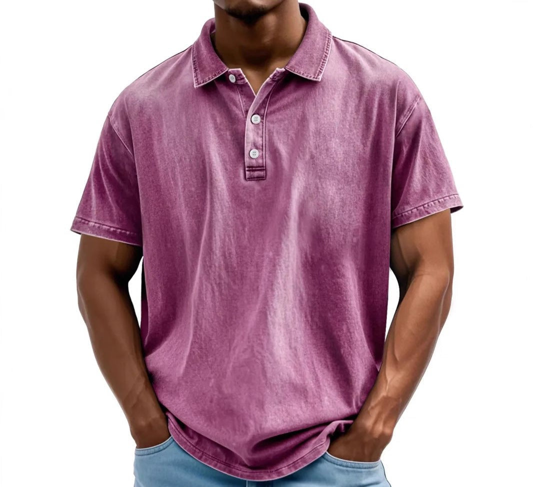 Washed Vintage Polo Shirt for Men