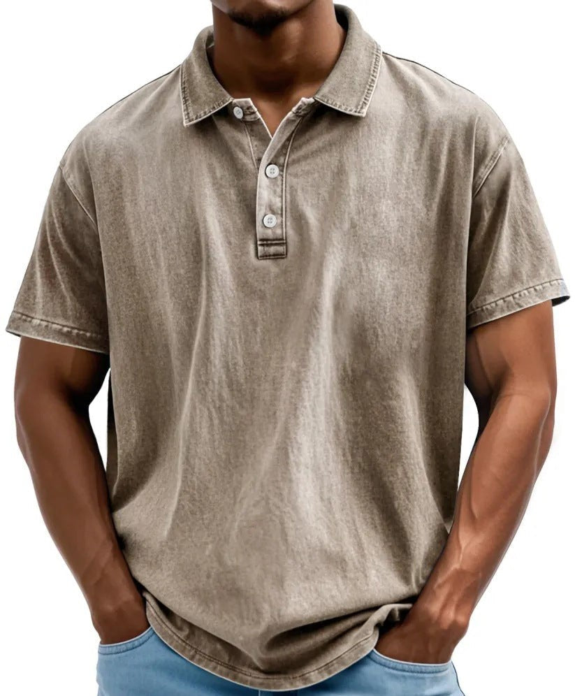 Washed Vintage Polo Shirt for Men