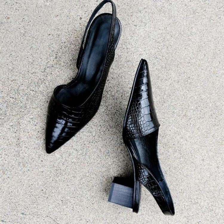 Pointed Toe Block Heel Loafers for Women - View 3