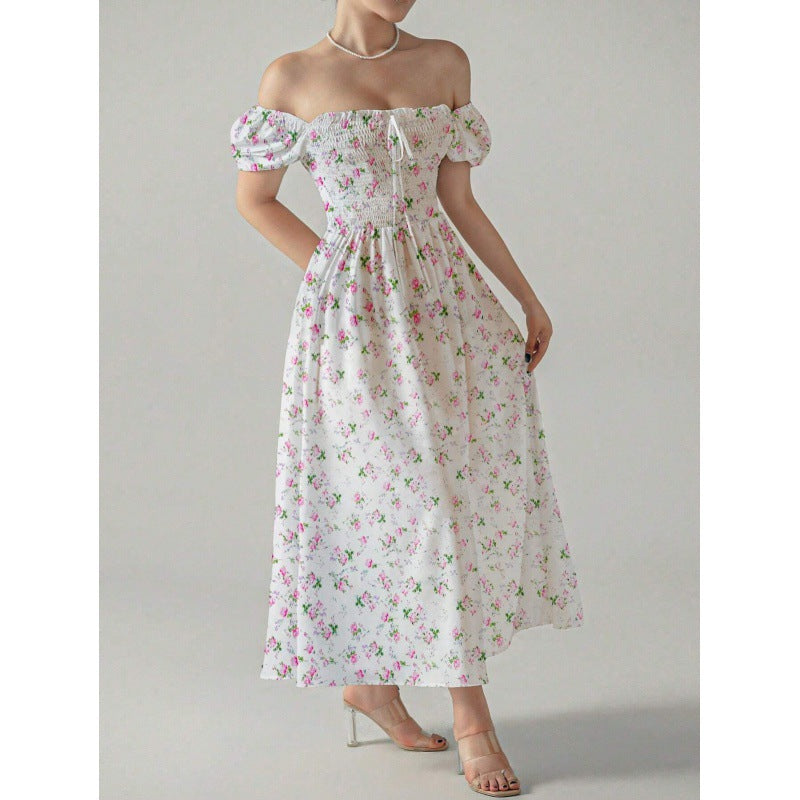 Puff Sleeve Wedding Guest Maxi Dress for Women