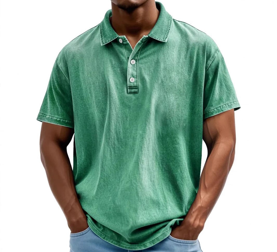 Washed Vintage Polo Shirt for Men