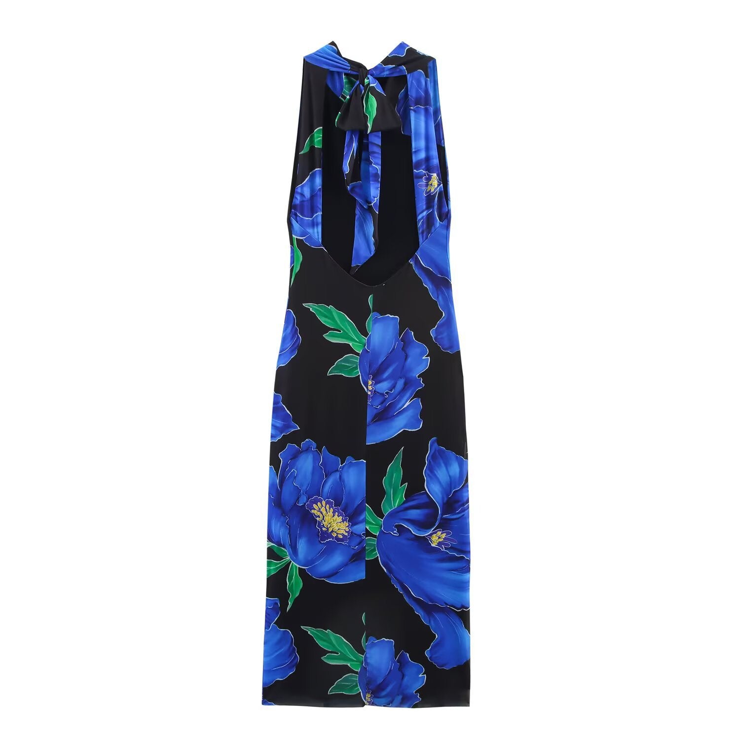 Backless Floral Bodycon Maxi Dress for Women
