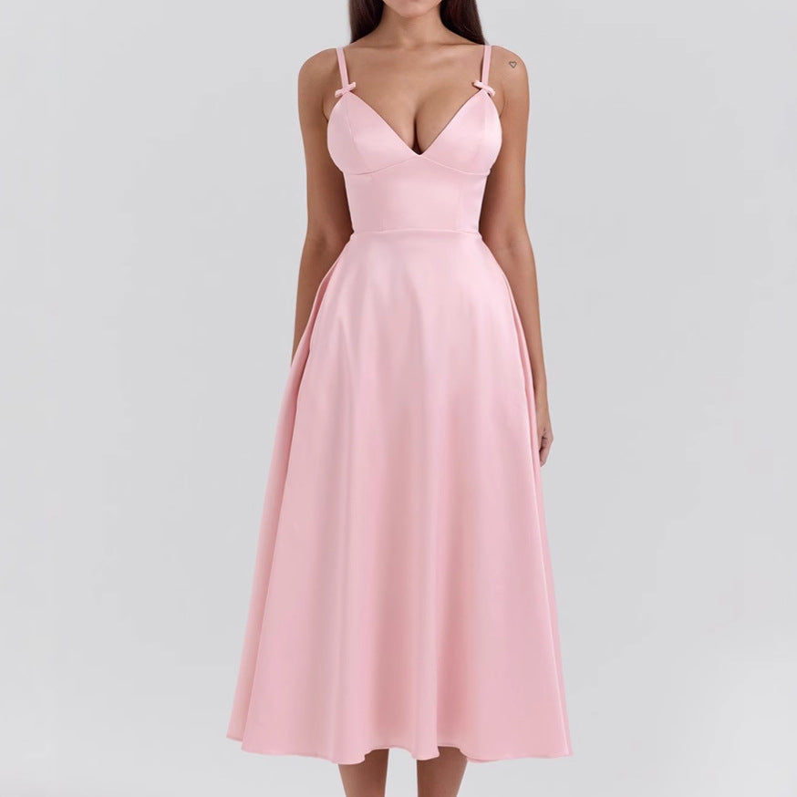 V-Neck Wedding Guest Maxi Dress for Women