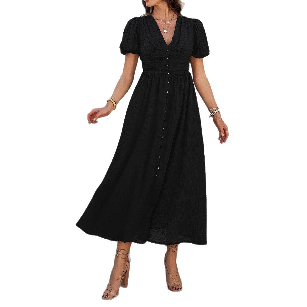 Button-Down Wedding Guest Maxi Dress for Women