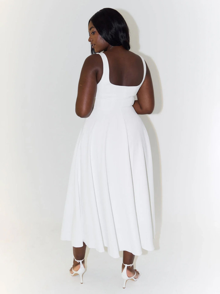 Square Neck Midi Dress for Women