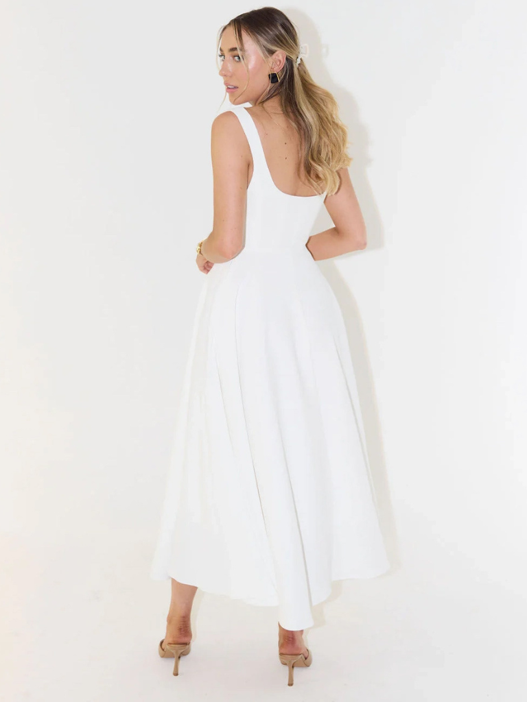 Square Neck Midi Dress for Women