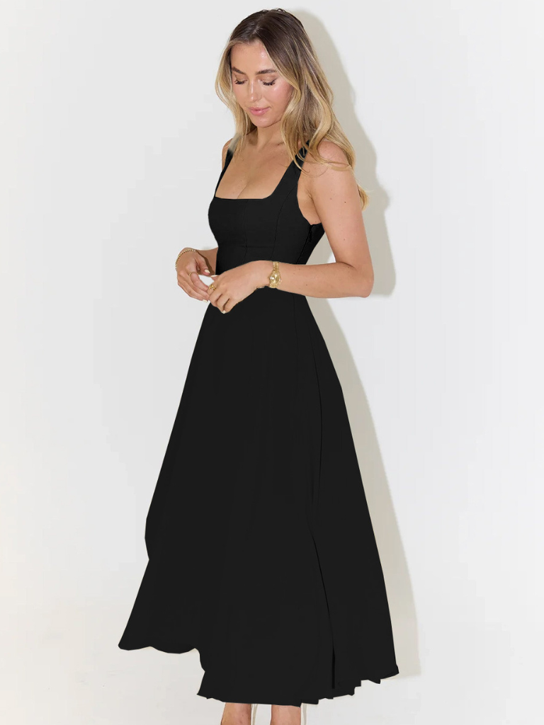 Square Neck Midi Dress for Women