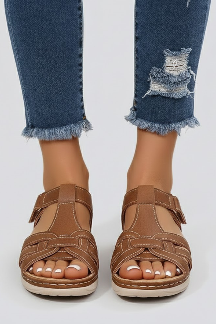 Braided Open Toe Strap Sandals for Women