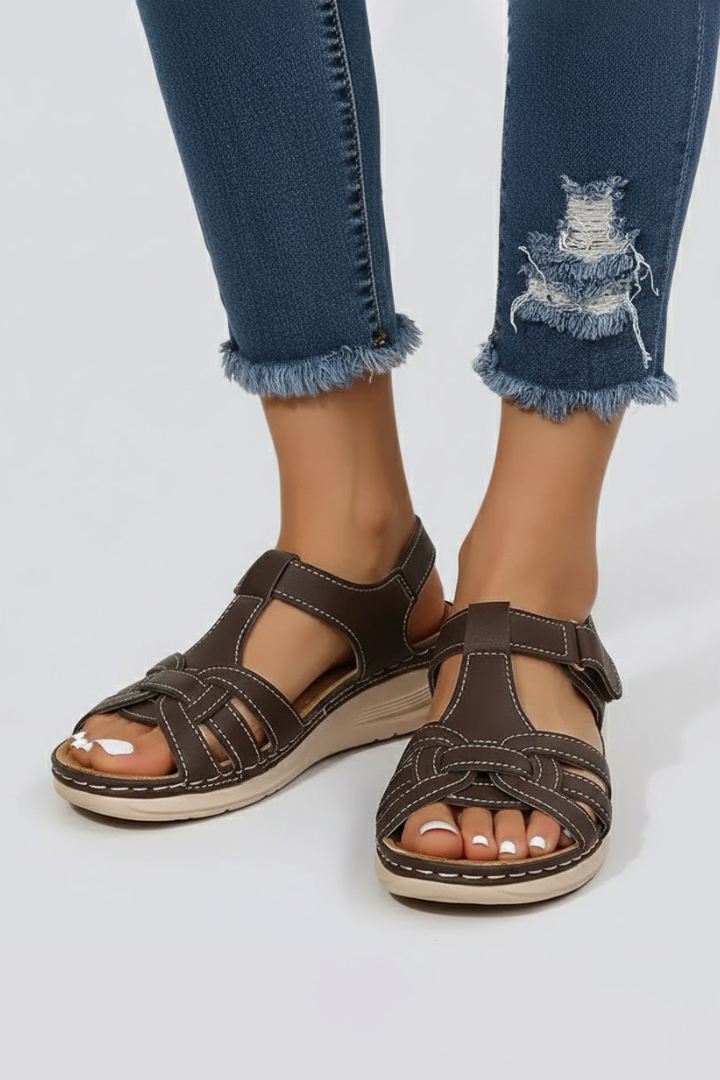 Open Toe Slingback Sandals with T-Strap for Women