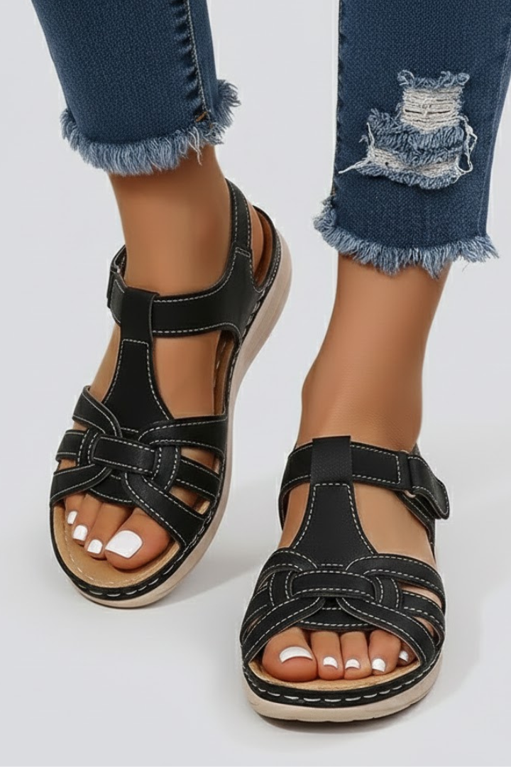 Open Toe Slingback Sandals with T-Strap for Women