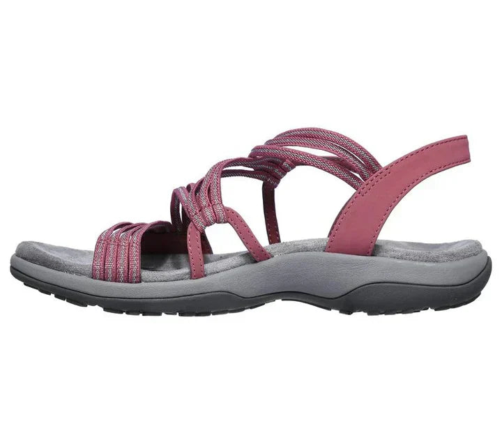 Striped Elastic Strap Slingback Sandals for Women
