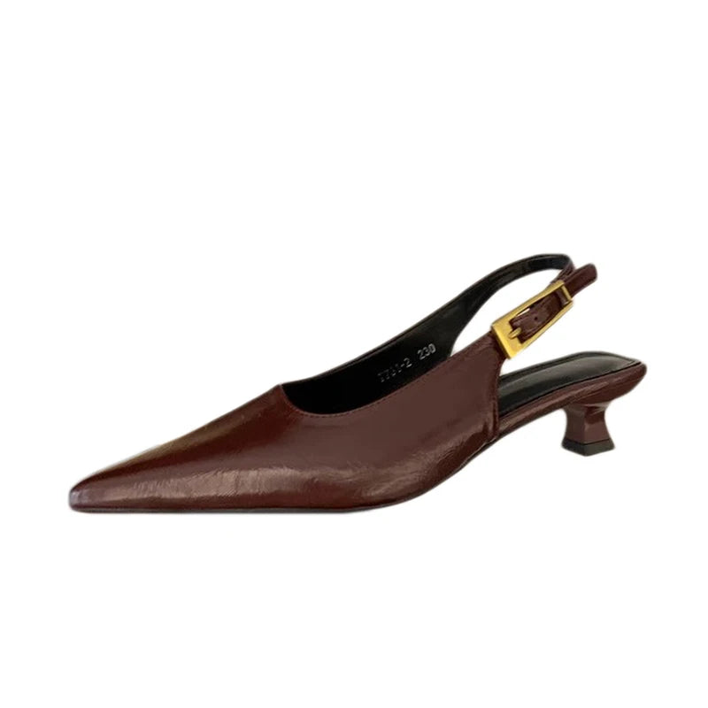 Pointed Toe Kitten Heels Mules for Women