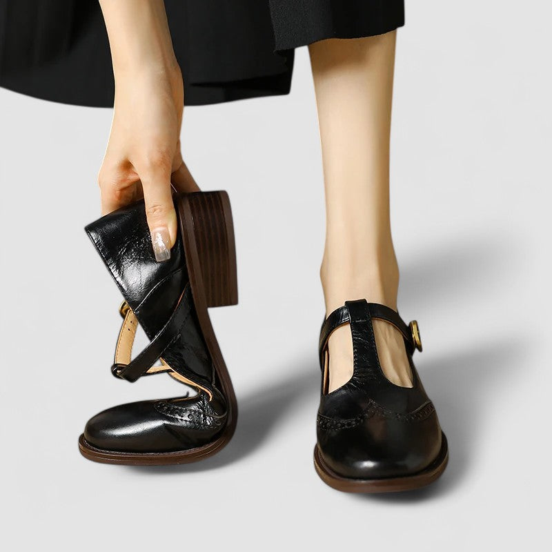T-Bar Block Heel Mary Janes for Women