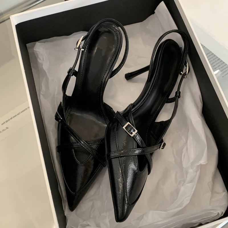 Pointed Toe Kitten Heels Slingback Party Pumps for Women