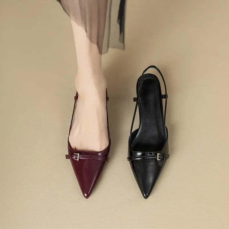 Pointed Toe Kitten Heels Ankle Strap Sandals for Women