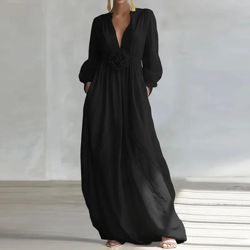 Deep V Maxi Dress Wedding Guest for Women