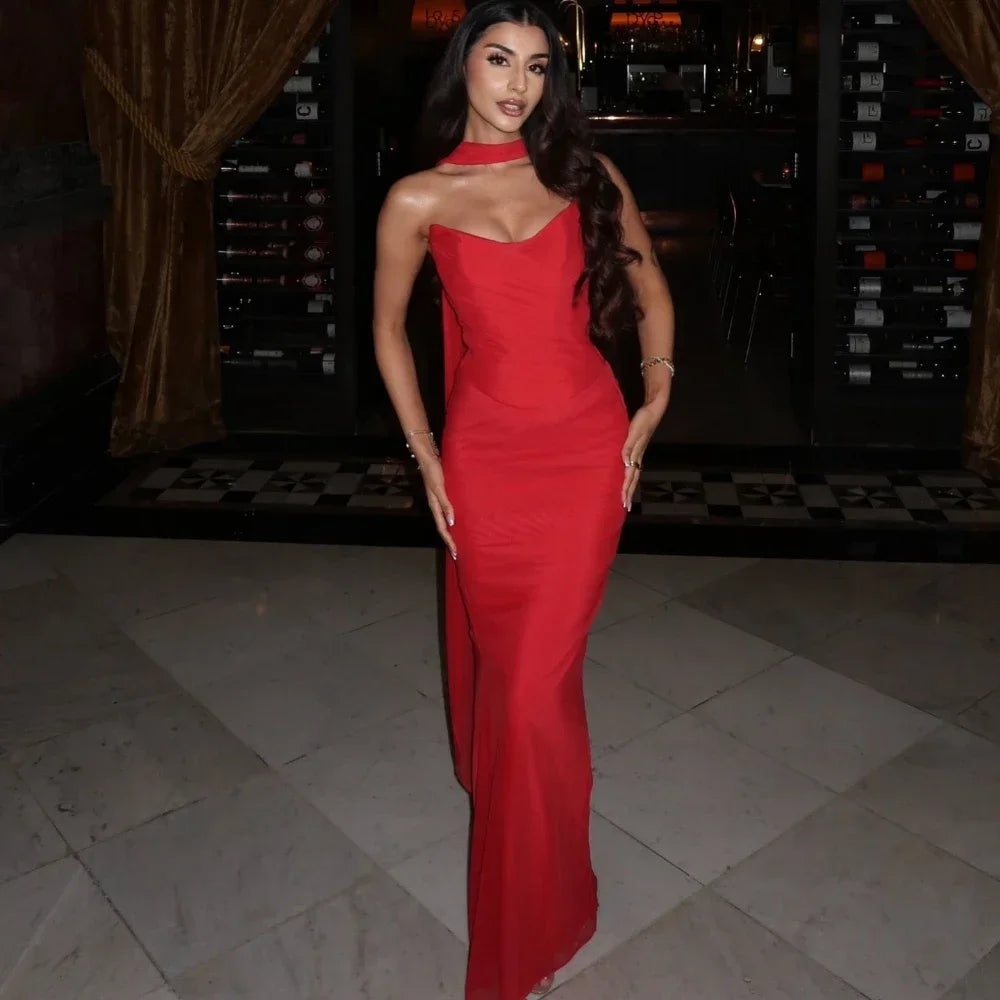 Strapless Wedding Guest Maxi Dress Set for Women