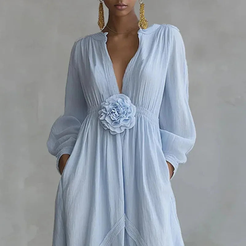 Deep V Maxi Dress Wedding Guest for Women