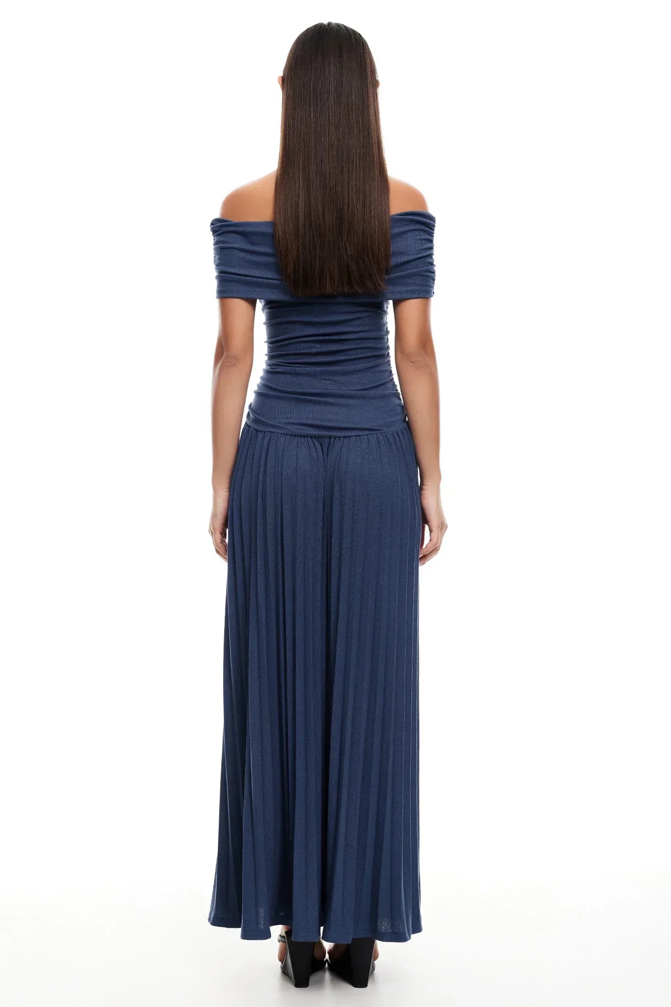 Off-Shoulder Pleated Maxi Dress Wedding Guest for Women