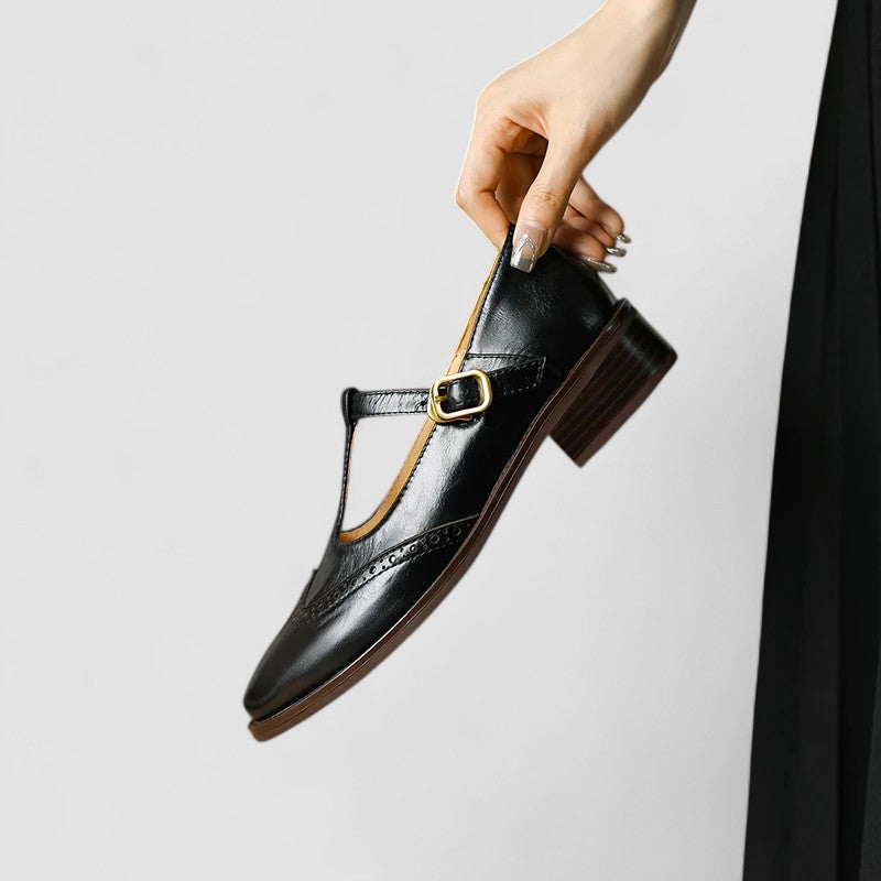 T-Bar Block Heel Mary Janes for Women